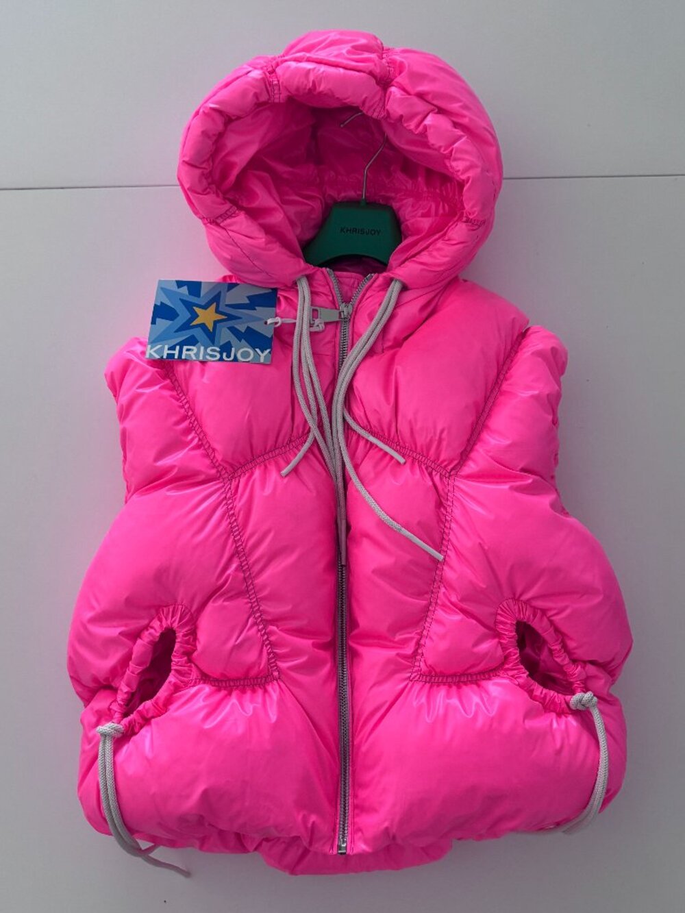 Khrisjoy Women's Pink Puffer Down Vest NWT, Size M